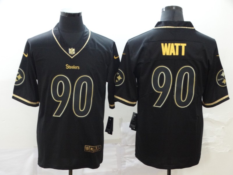 Men's Pittsburgh Steelers #90 T.J. Watt Black Authentic Jersey